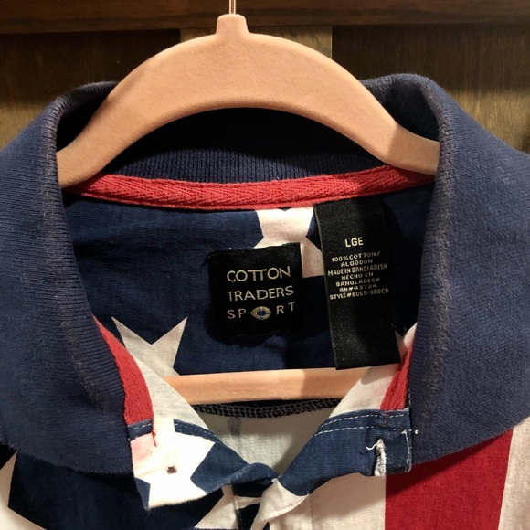 Cotton Traders Sport red, white, & blue flag men L - Picture 2 of 4